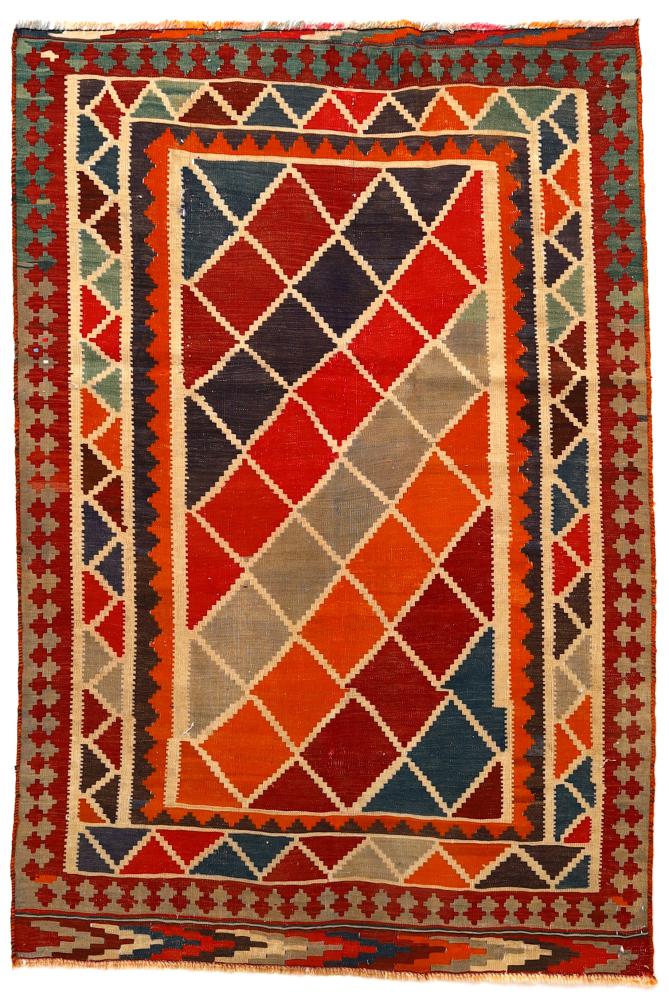 Tapete persa Kilim Fars 6'5"x4'4" 6'5"x4'4", Tapete persa Tecido à mão