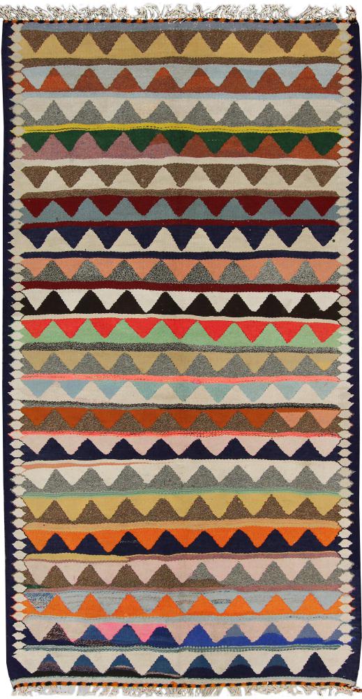 Persian Rug Kilim Fars 8'8"x4'8" 8'8"x4'8", Persian Rug Woven by hand