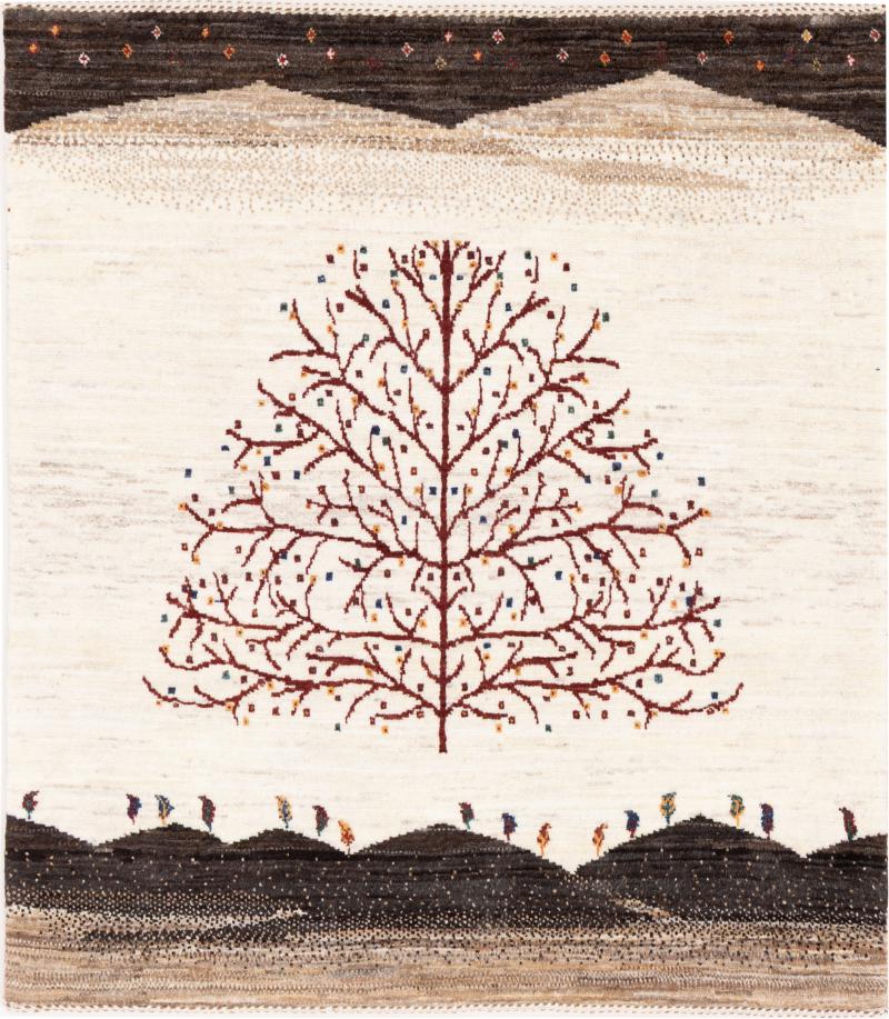 Tapete persa Persa Gabbeh Loribaft Nowbaft 111x101 111x101, Tapete persa Atado à mão