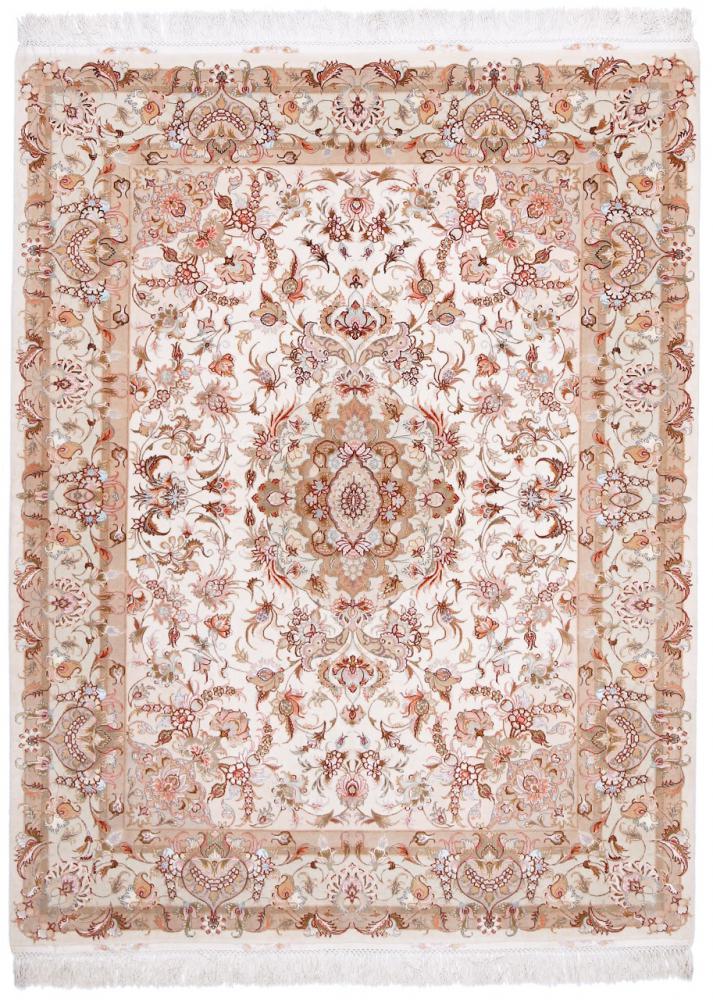 Persian Rug Tabriz 60Raj Silk Warp 196x145 196x145, Persian Rug Knotted by hand