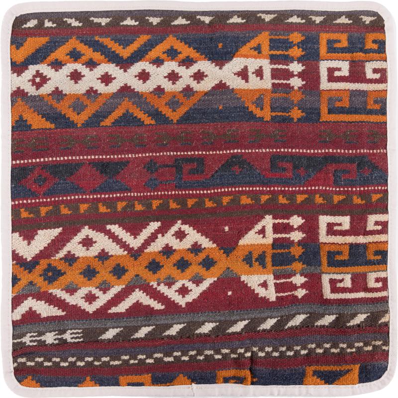 Afghan rug Kilim Afghan Cushion Cover 40x40 40x40, Persian Rug Knotted by hand