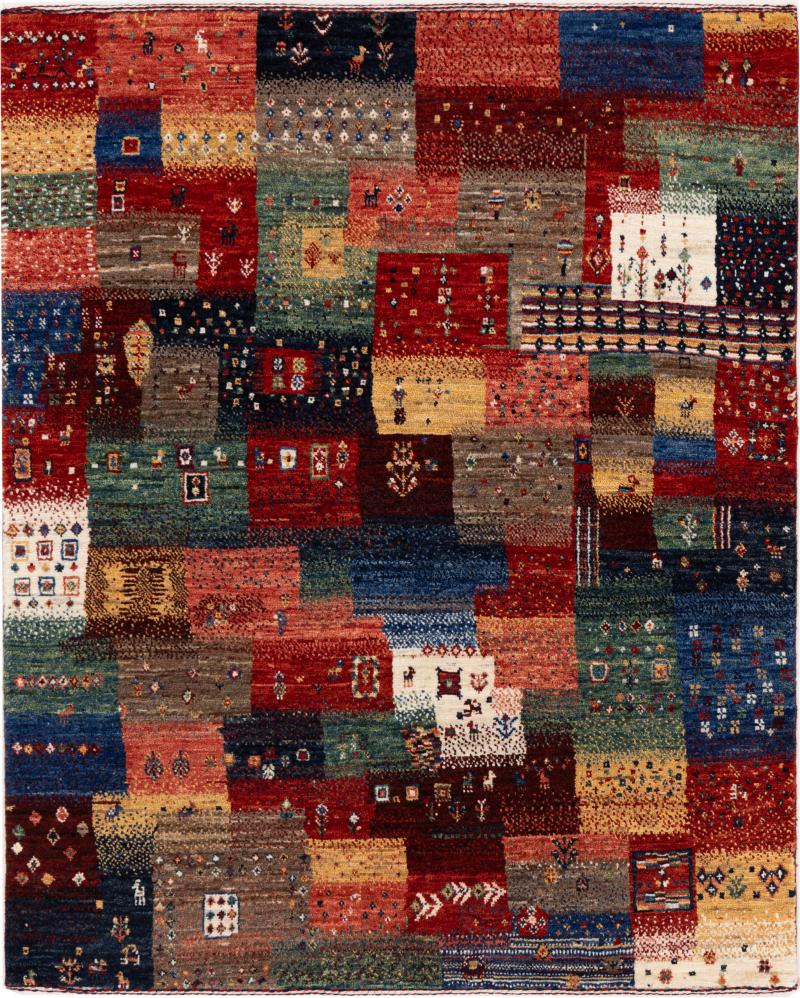 Alfombra persa Persia Gabbeh Loribaft Nowbaft 124x101 124x101, Alfombra persa Anudado a mano