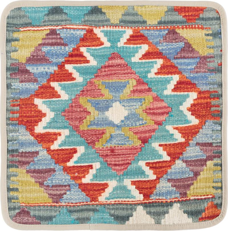 Afghan rug Kilim Afghan Cushion Cover 40x40 40x40, Persian Rug Knotted by hand