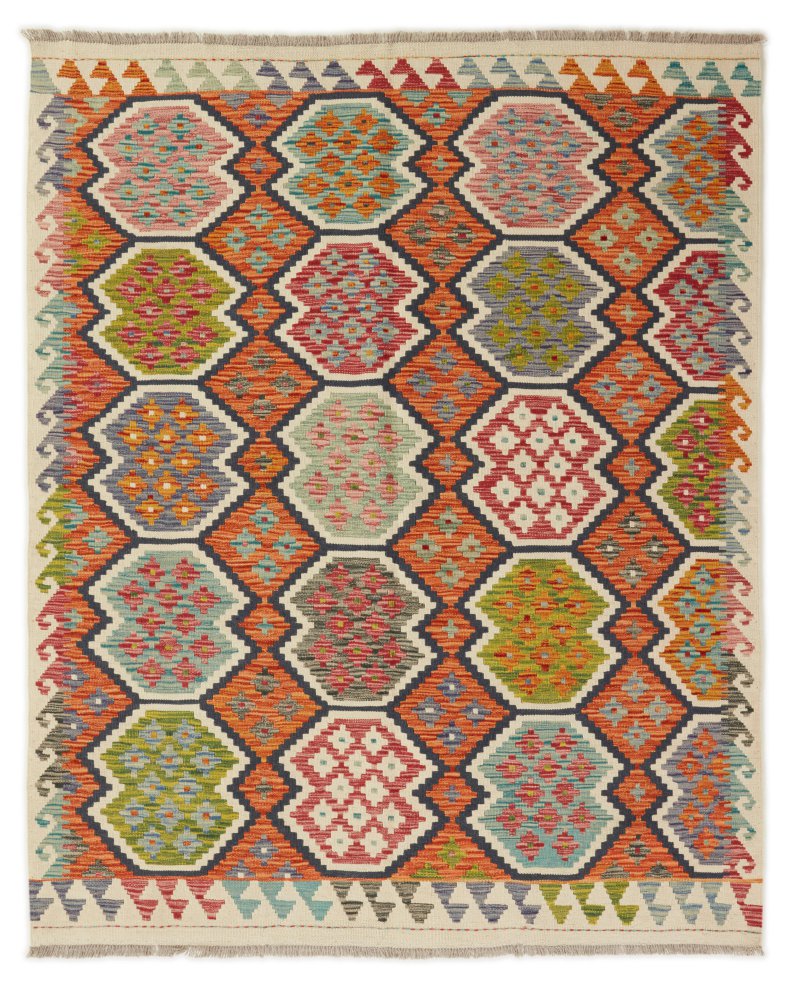 Afghansk tæppe Kelim Afghan 191x156 191x156, Persisk tæppe Håndvævet