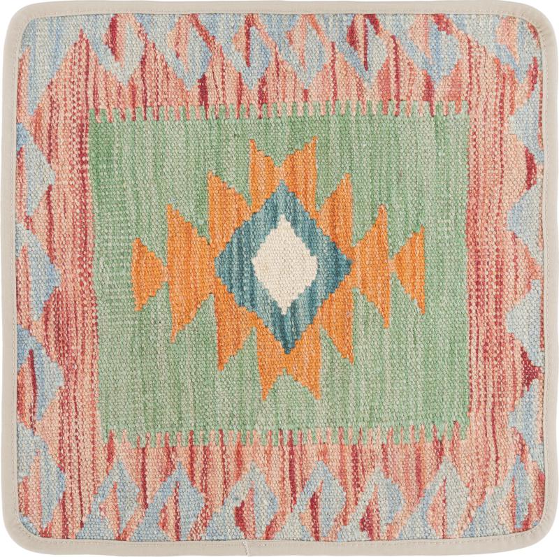Afghan rug Kilim Afghan Cushion Cover 40x40 40x40, Persian Rug Knotted by hand