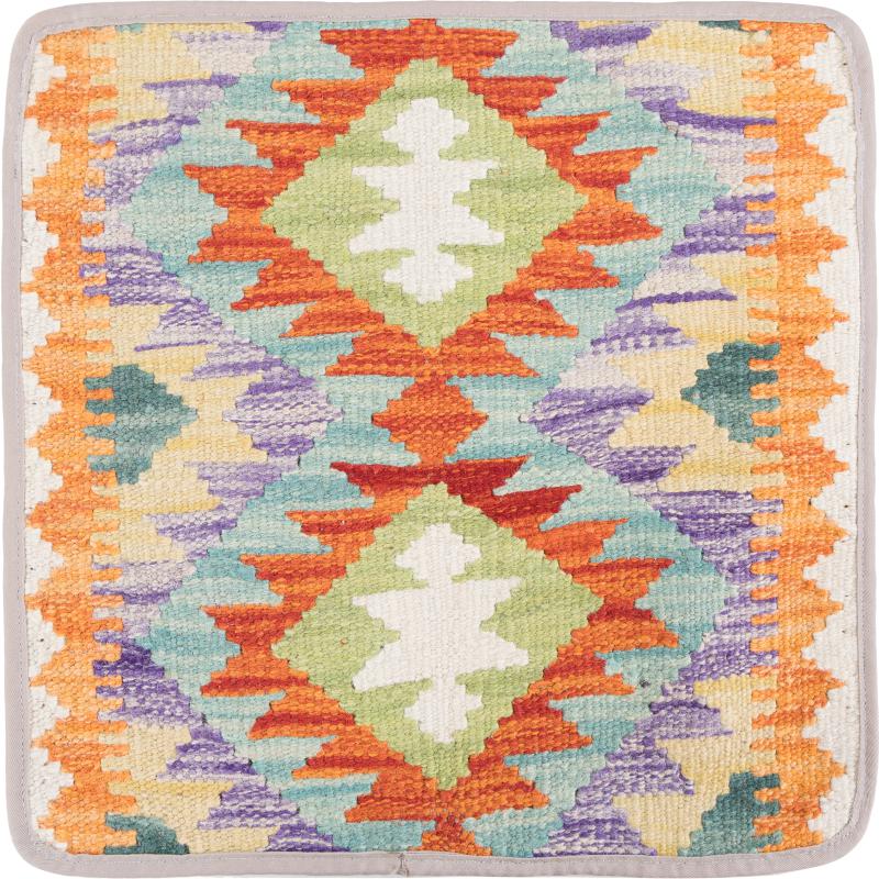 Afghan rug Kilim Afghan Cushion Cover 40x40 40x40, Persian Rug Knotted by hand