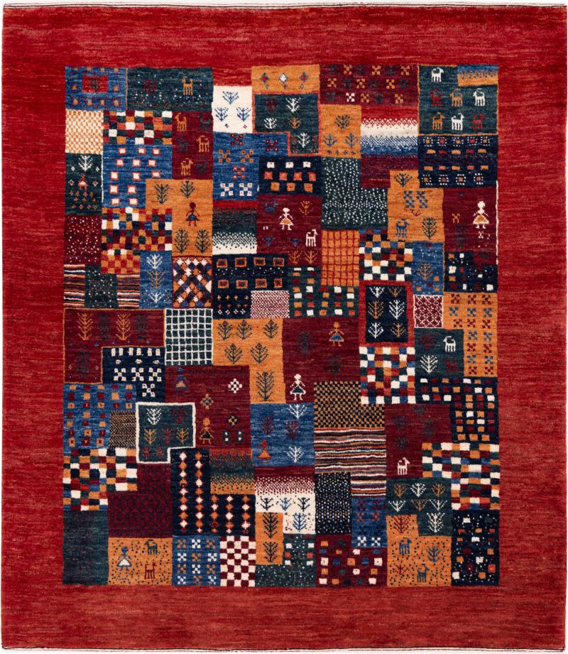 Perzisch tapijt Perzisch Gabbeh Loribaft Nowbaft 133x119 133x119, Perzisch tapijt Handgeknoopte