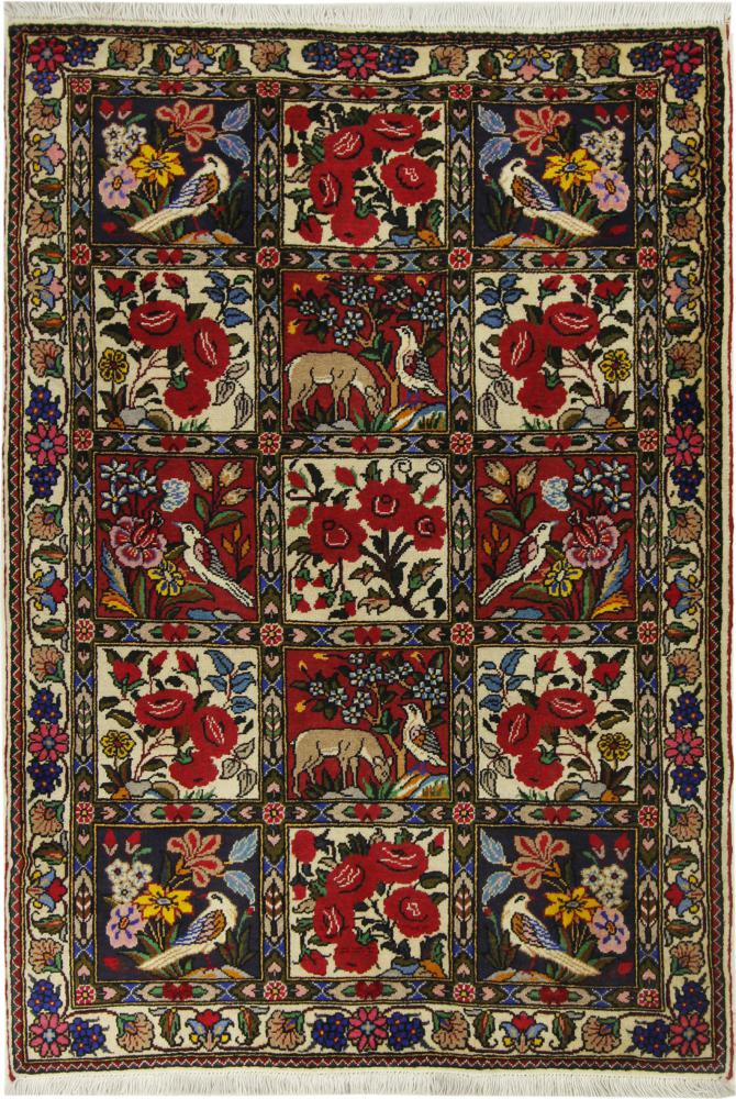 Persian Rug Bakhtiari 5'2"x3'5" 5'2"x3'5", Persian Rug Knotted by hand