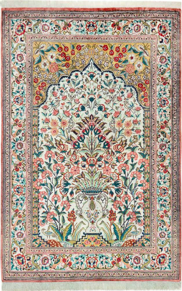 Tapete persa Ghom Seda 119x79 119x79, Tapete persa Atado à mão