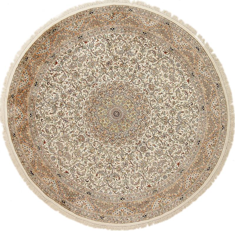 Tapis indien Cachemire Soie 185x183 185x183, Tapis persan Noué à la main