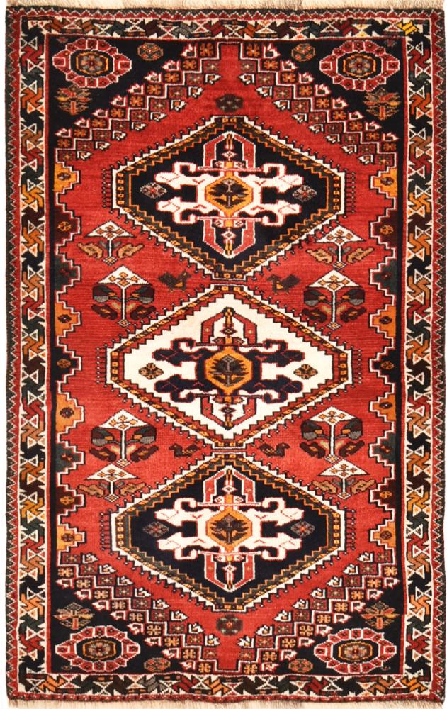 Persian Rug Shiraz 5'3"x3'4" 5'3"x3'4", Persian Rug Knotted by hand