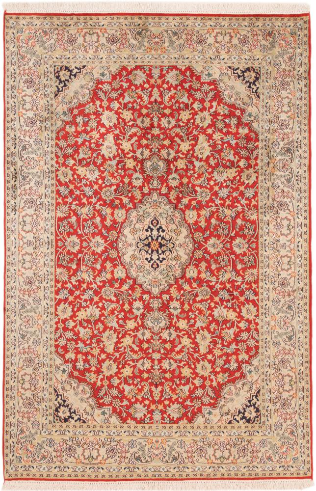 Tapis indien Cachemire Soie 184x124 184x124, Tapis persan Noué à la main
