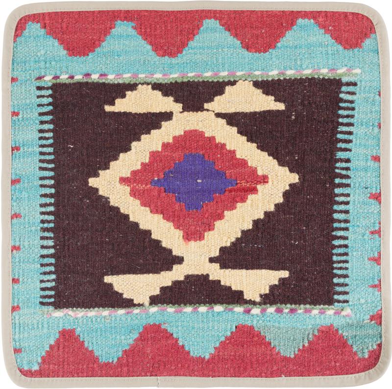 Afghan rug Kilim Afghan Cushion Cover 40x40 40x40, Persian Rug Knotted by hand