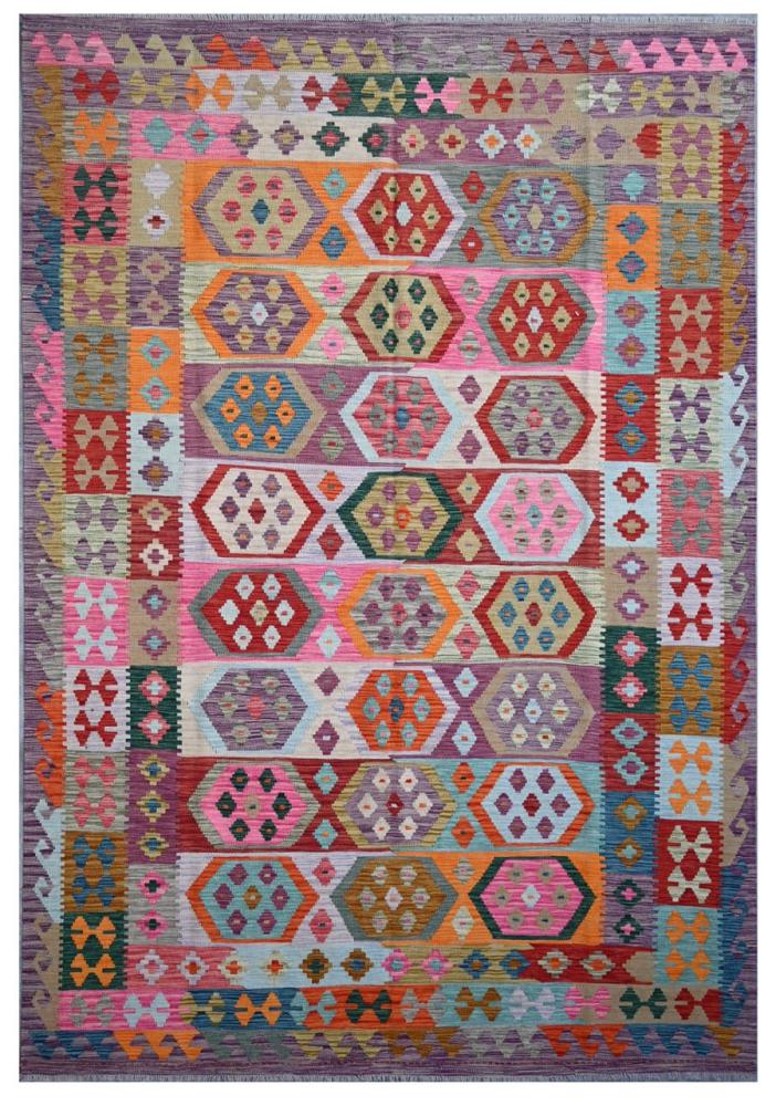 Afghan rug Kilim Afghan 9'8"x6'8" 9'8"x6'8", Persian Rug Woven by hand