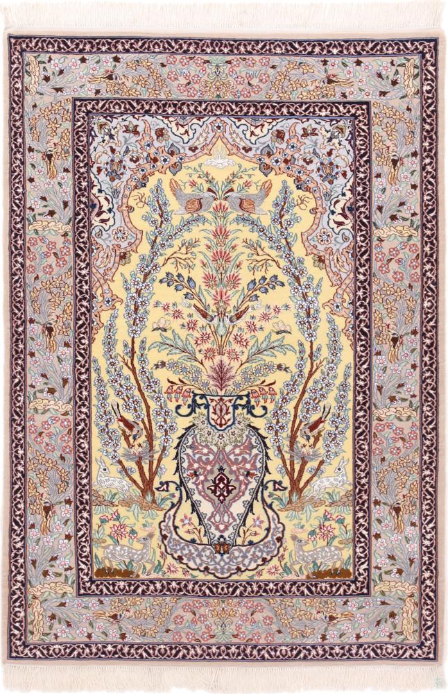 Tapete persa Isfahan Fio de Seda 154x108 154x108, Tapete persa Atado à mão