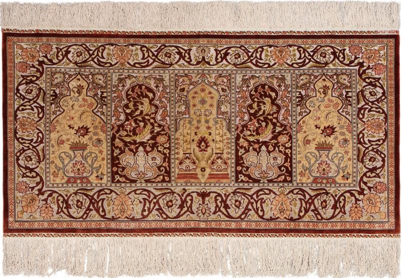 Alfombra china Hereke de Seda 132x71 132x71, Alfombra persa Anudado a mano