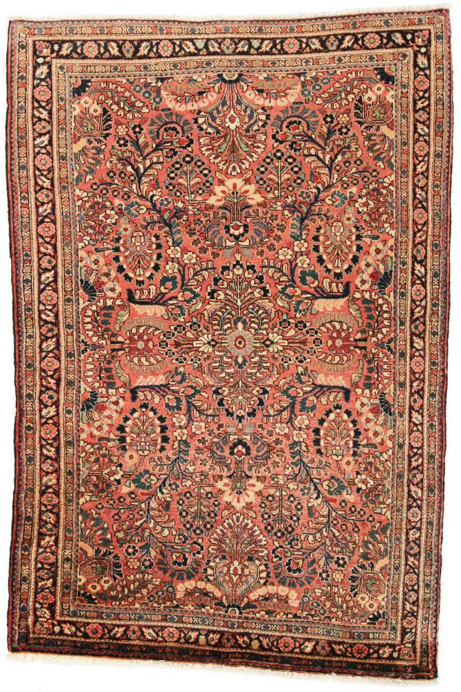 Persisk tæppe Sarough Antikke 150x100 150x100, Persisk tæppe Knyttet i hånden