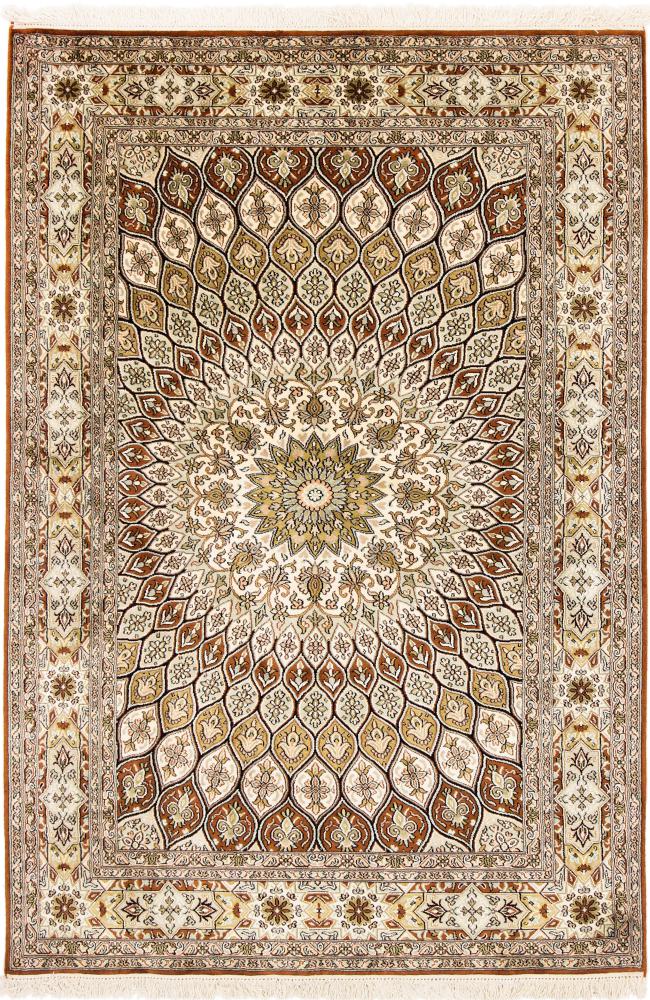 Indisk tæppe Kashmir Silke 188x125 188x125, Persisk tæppe Knyttet i hånden