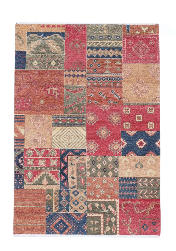 Indian Rug Patchwork 203x141 203x141, Persian rug Hand-knotted