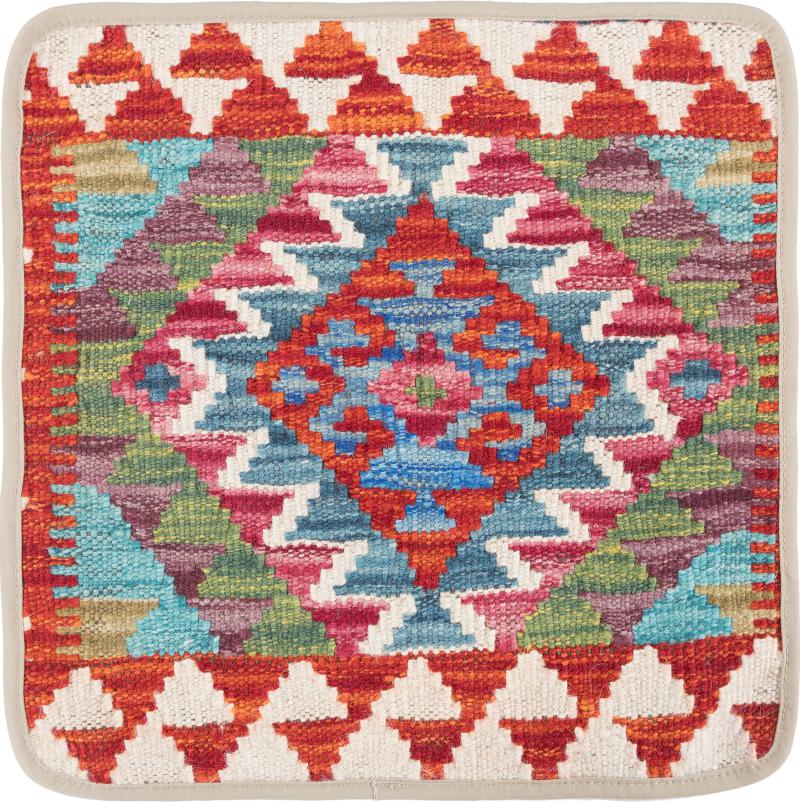 Afghan rug Kilim Afghan Cushion Cover 40x40 40x40, Persian Rug Knotted by hand