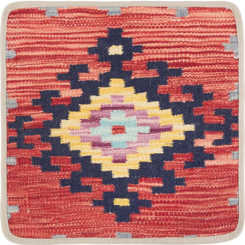 Afghan rug Kilim Afghan Cushion Cover 40x40 40x40, Persian Rug Knotted by hand