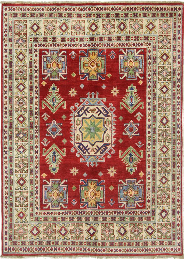 Afghan rug Kazak 6'11"x4'11" 6'11"x4'11", Persian Rug Knotted by hand