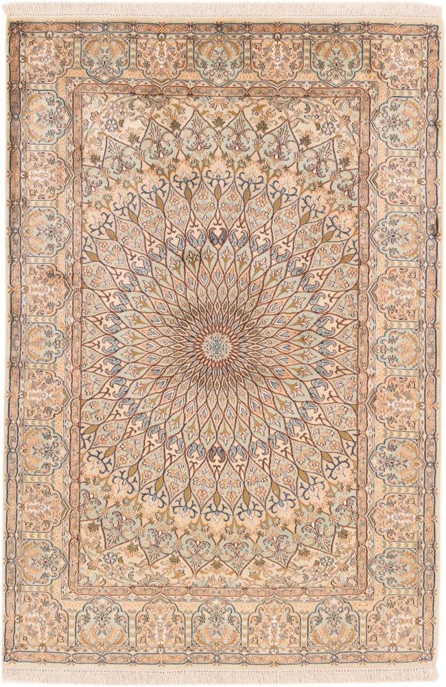 Tapis indien Cachemire Soie 187x125 187x125, Tapis persan Noué à la main