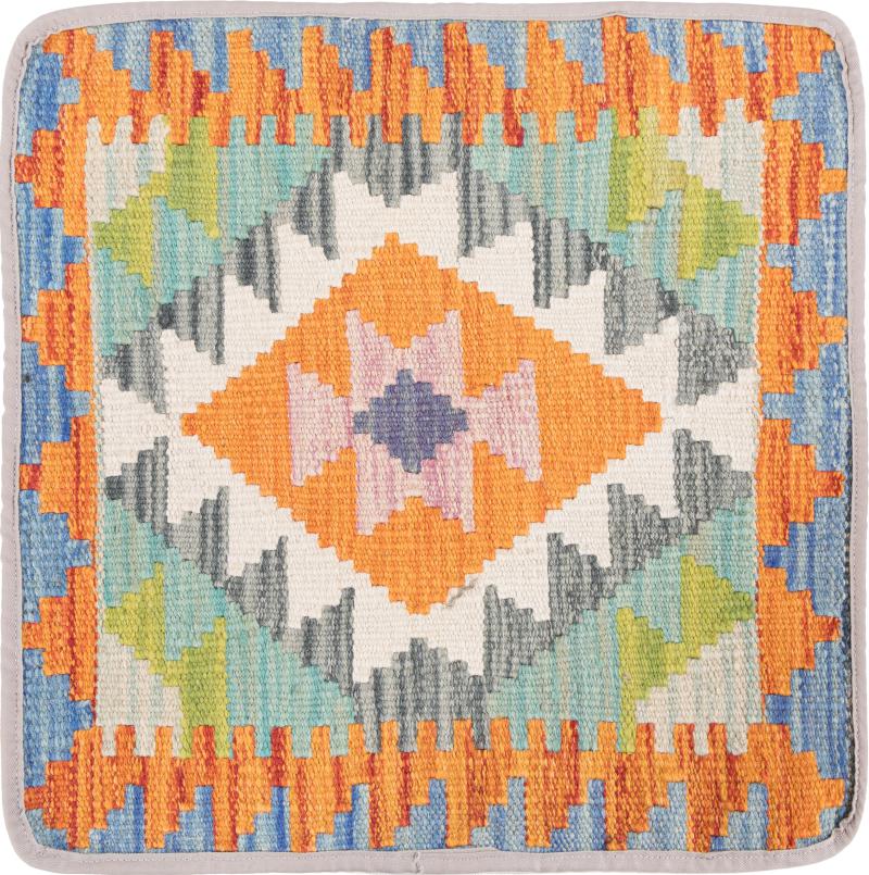 Afghan rug Kilim Afghan Cushion Cover 45x45 45x45, Persian Rug Knotted by hand