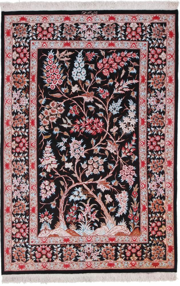 Perzisch tapijt Qum Zijde 150x100 150x100, Perzisch tapijt Handgeknoopte