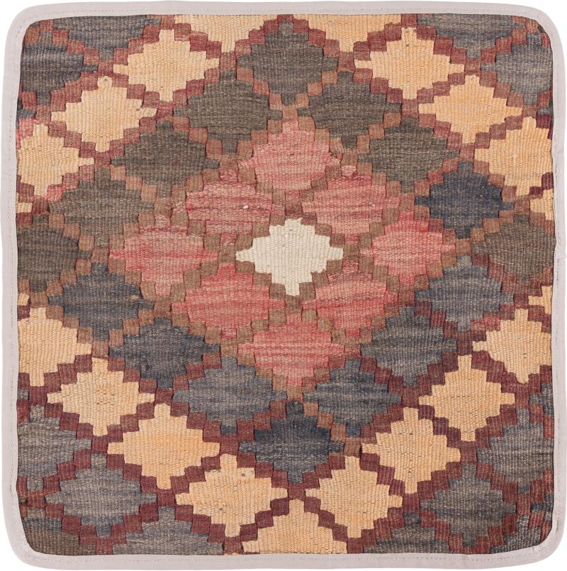 Afghan rug Kilim Afghan Cushion Cover 45x45 45x45, Persian Rug Knotted by hand