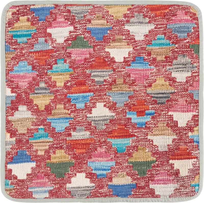 Afghan rug Kilim Afghan Cushion Cover 45x45 45x45, Persian Rug Knotted by hand