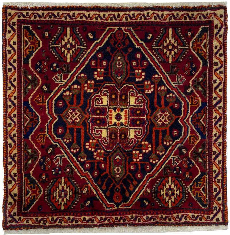 Tapis persan Ghashghai 59x61 59x61, Tapis persan Noué à la main