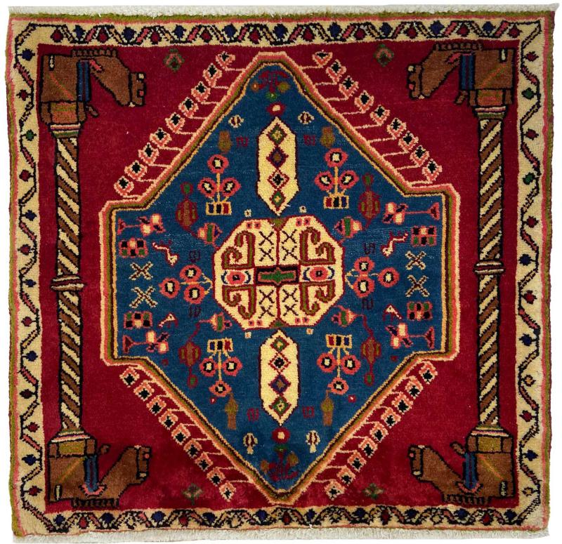 Persisk teppe Ghashghai 66x71 66x71, Persisk teppe Knyttet for hånd