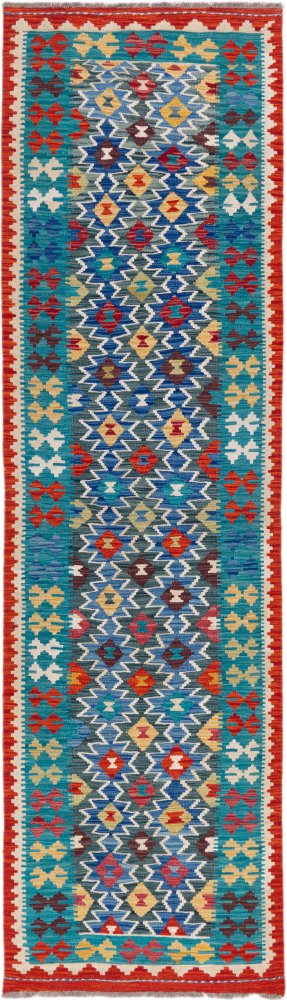 Afgański dywan Kilim Afghan 302x86 302x86, Dywan perski Ręcznie tkany