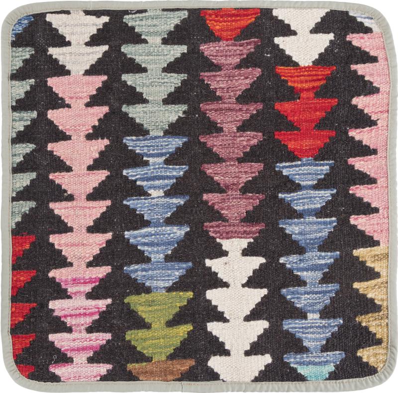 Afghan rug Kilim Afghan Cushion Cover 45x45 45x45, Persian Rug Knotted by hand
