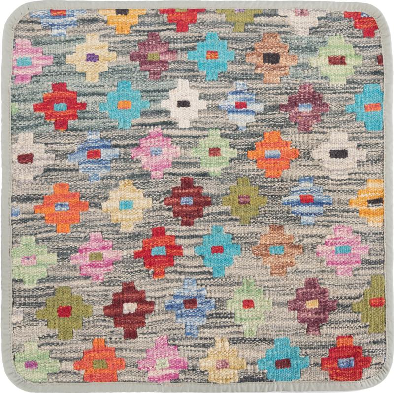 Afghan rug Kilim Afghan Cushion Cover 45x45 45x45, Persian Rug Knotted by hand