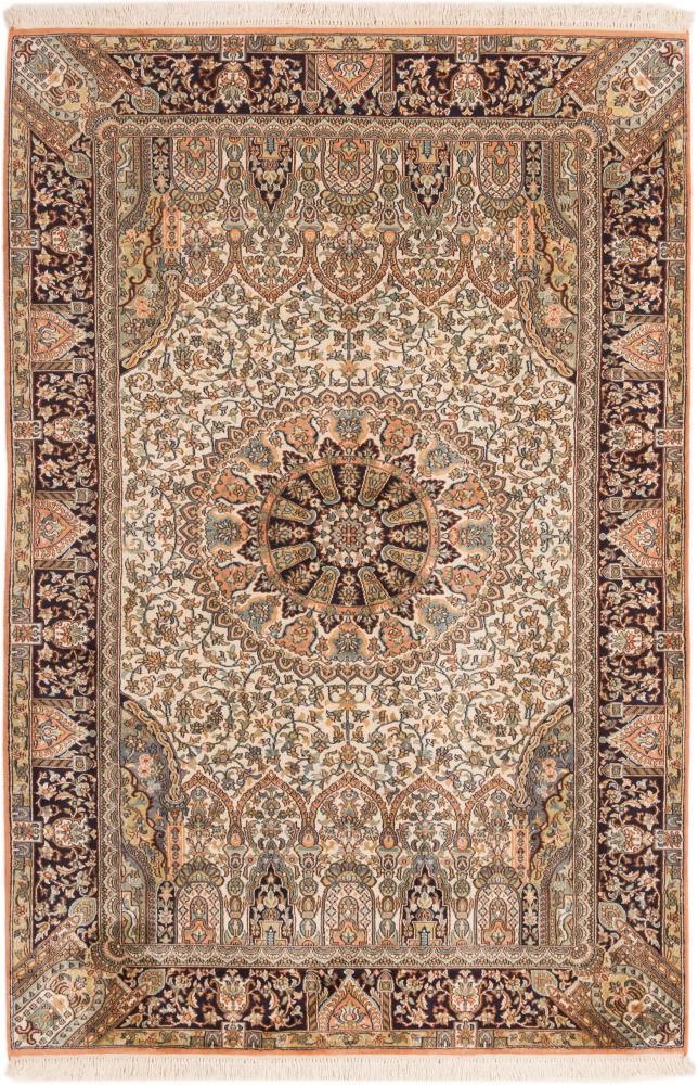 Indo rug Kashmir Silk 187x127 187x127, Persian Rug Knotted by hand