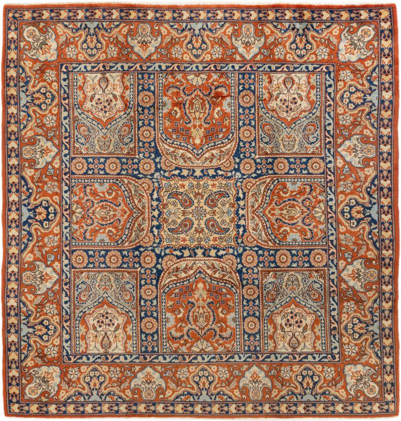 Persian Rug Qum 7'9"x7'5" 7'9"x7'5", Persian Rug Knotted by hand