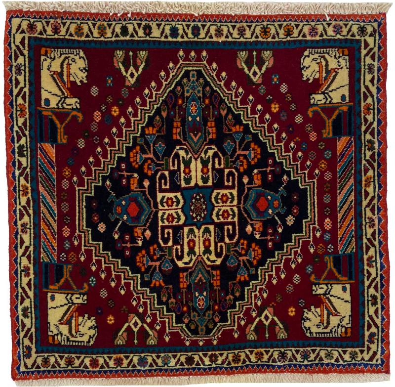 Perzisch tapijt Ghashghai 63x63 63x63, Perzisch tapijt Handgeknoopte