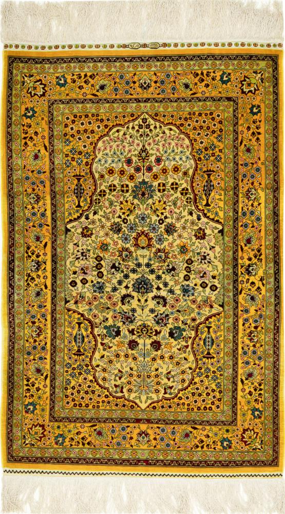  Hereke Seda 113x73 113x73, Tapete persa Atado à mão