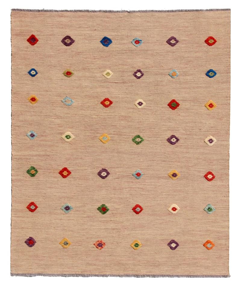 Alfombra afgana Kilim Afghan Nimbaft Edition 195x151 195x151, Alfombra persa Tejido a mano