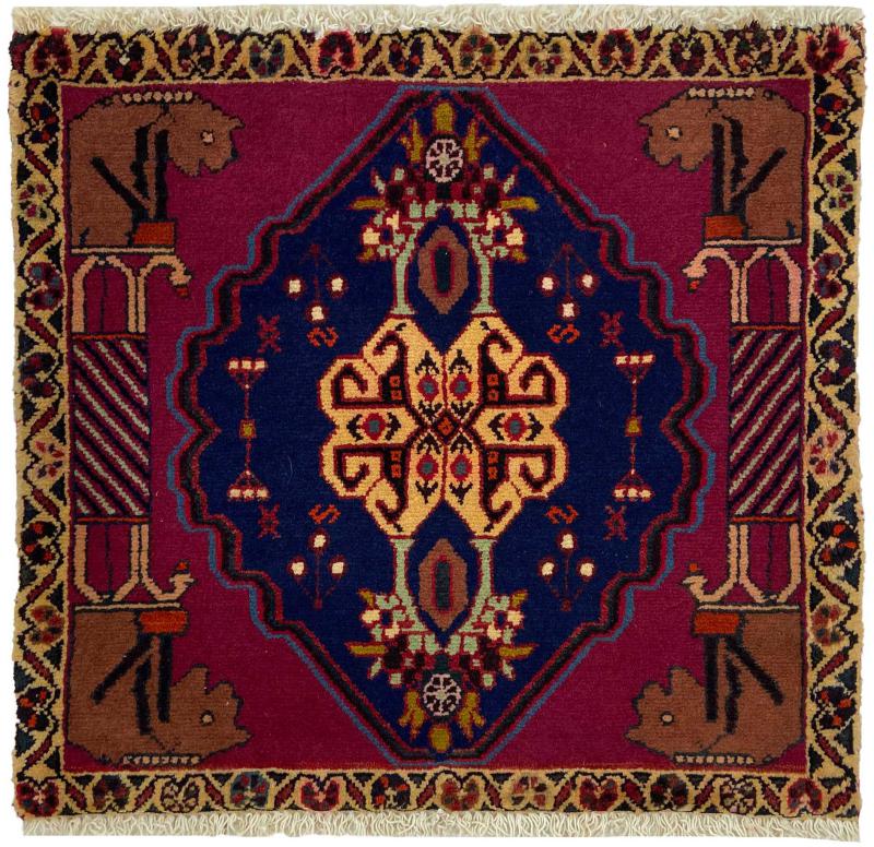 Tapis persan Ghashghai 59x63 59x63, Tapis persan Noué à la main