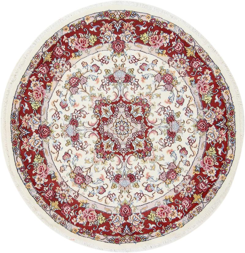 Tapete persa Tabriz 150x150 150x150, Tapete persa Atado à mão