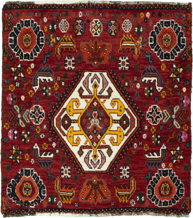 Persian Rug Shiraz 59x53 59x53, Persian Rug Knotted by hand