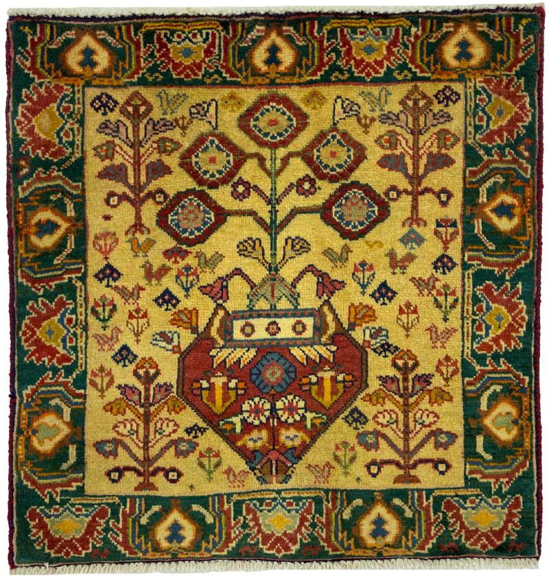 Tapis persan Ghashghai 65x59 65x59, Tapis persan Noué à la main