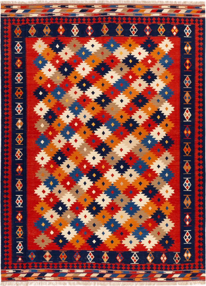Alfombra persa Kilim Fars Ghashghai 345x251 345x251, Alfombra persa Tejido a mano