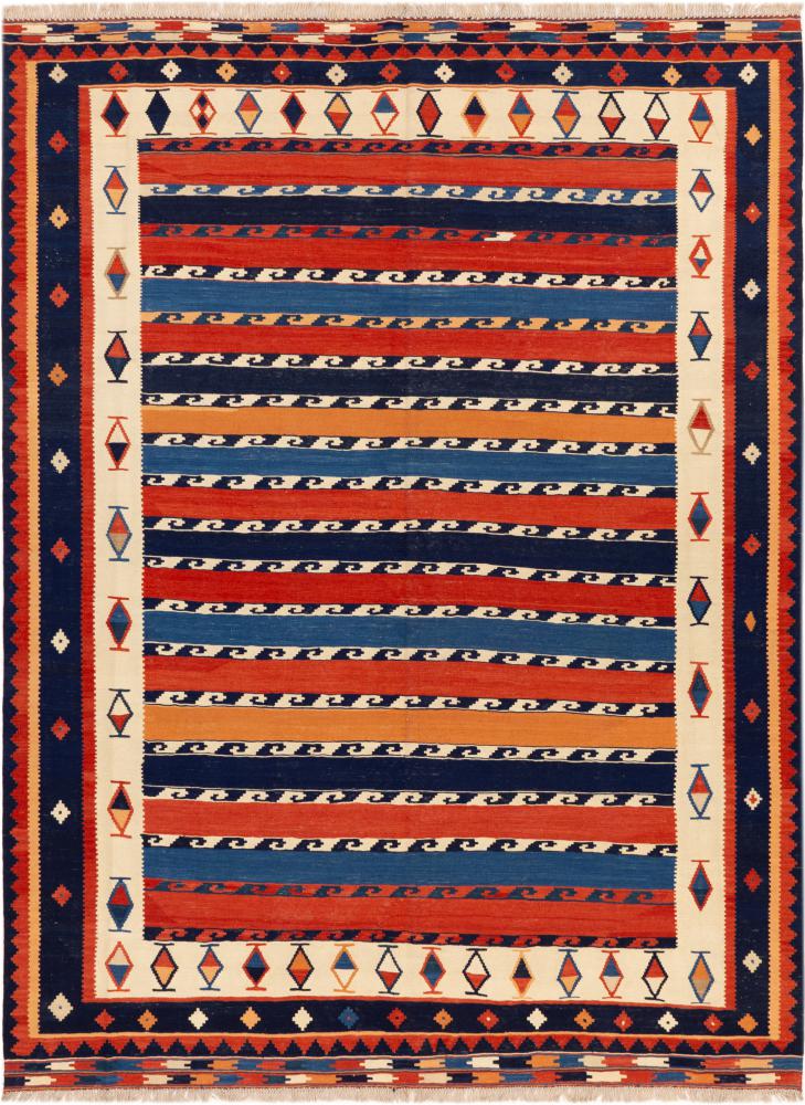 Alfombra persa Kilim Fars Ghashghai 342x256 342x256, Alfombra persa Tejido a mano