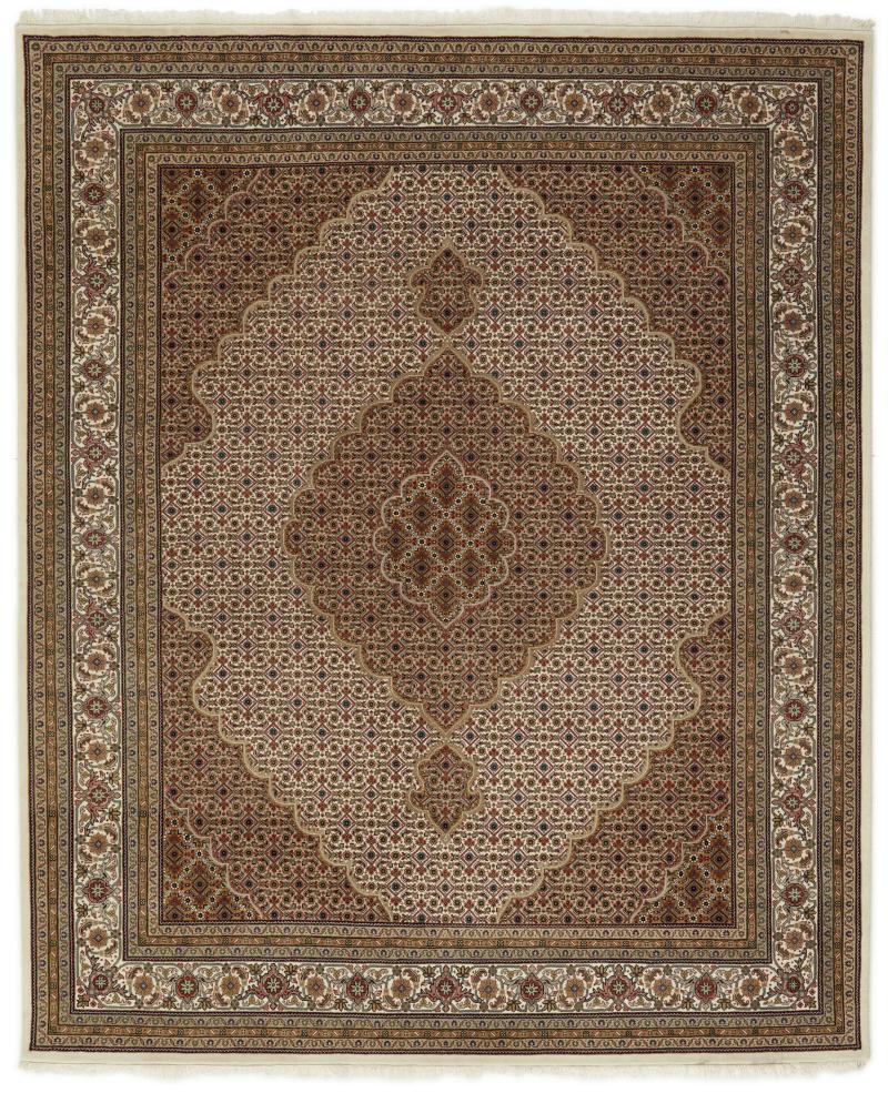 Tapete indiano Indo Tabriz 9'11"x8'2" 9'11"x8'2", Tapete persa Atado à mão