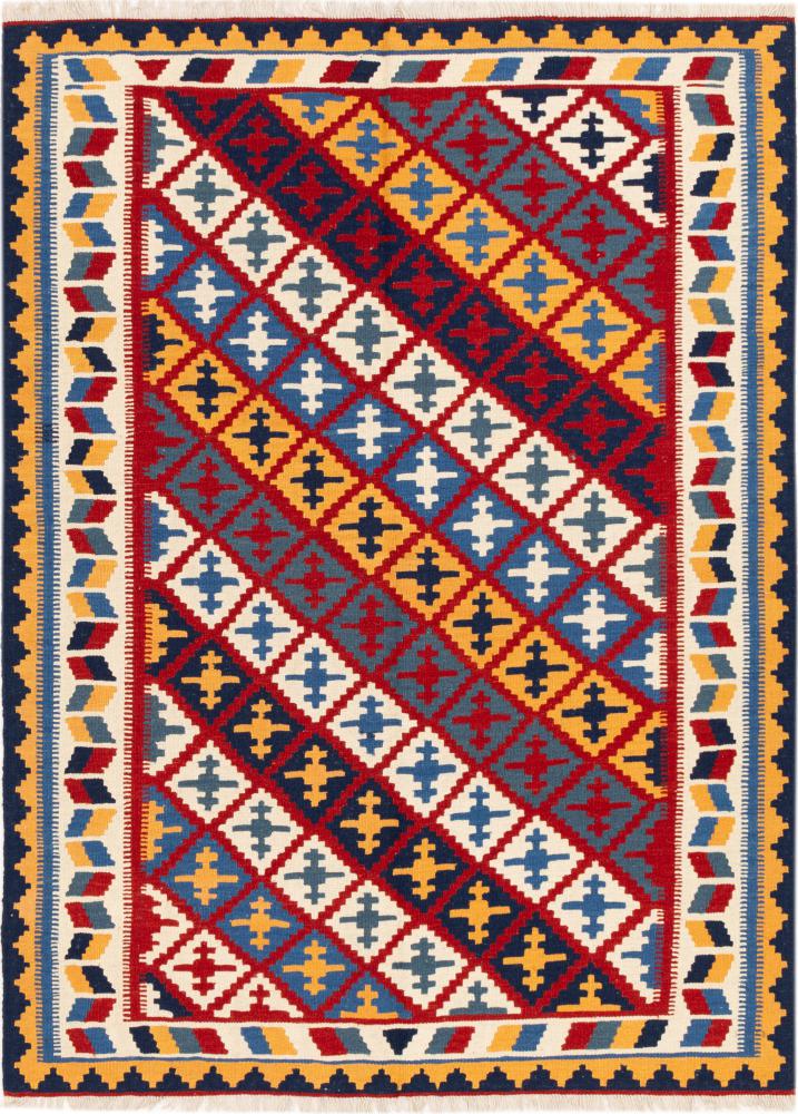 Tapis persan Kilim Fars Ghashghai 199x151 199x151, Tapis persan Tissé à la main