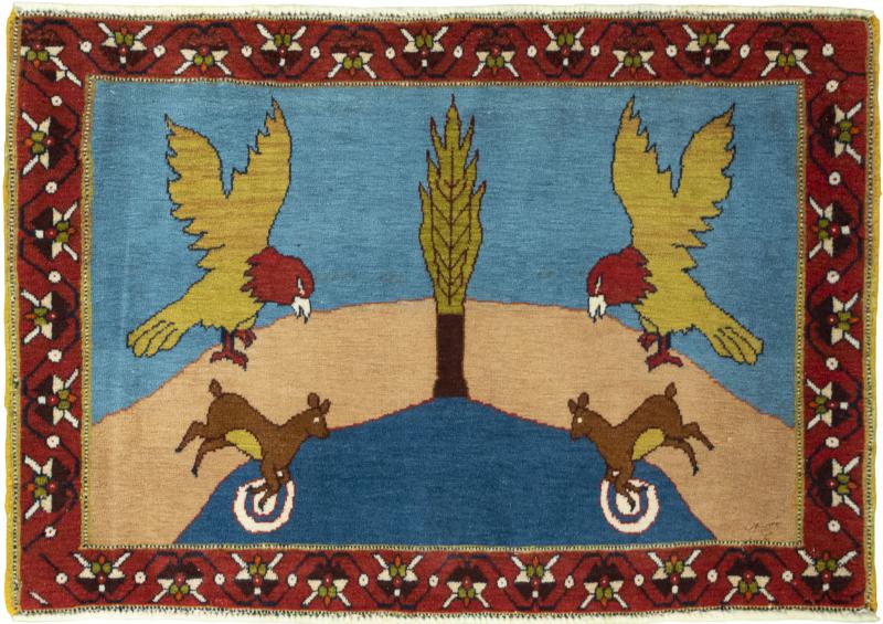 Persian Rug Persian Gabbeh Ghashghai 56x82 56x82, Persian Rug Knotted by hand
